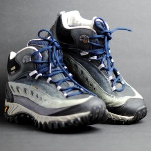 Size 8 Merrell Waterproof Charcoal Tan Suede Women